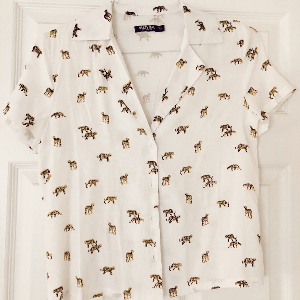 Nasty Gal Leopard Blouse